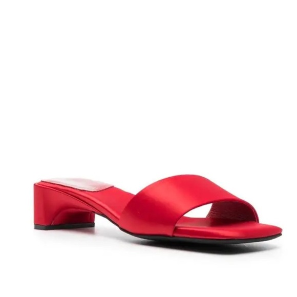 Jeffrey Campbell Red Satin slip on kitten mule 10 - Picture 3 of 10